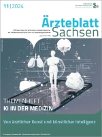 Tablet auf grauen Untergrund, darüber weiße Silhouetten von Mensch, Organen und Berechnungen